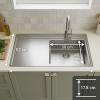 Pure.Sink Comfort Stainless steel sink with drainer, 86x52 cm, right-side faucet wing, PCM5086RT-02